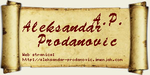 Aleksandar Prodanović vizit kartica